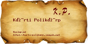 Kürti Polikárp névjegykártya